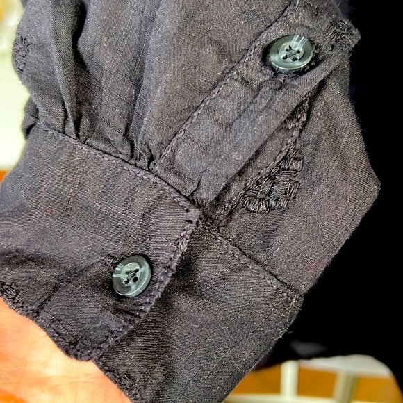 Anthropologie Pilcro The Whitney Trapeze Embroidered Cotton Button-Front Blouse - Picture 7 of 9